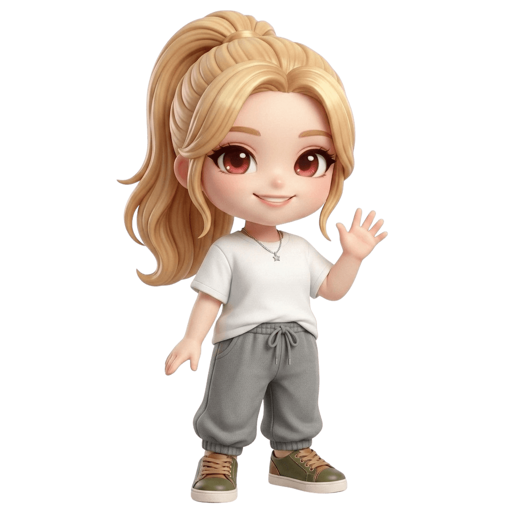 Olivia, the Life In Simulation mascot, waving
